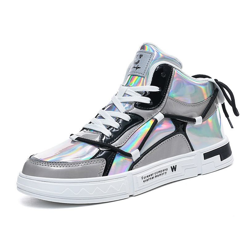 High-top Color Matching Lace Up Casual Sneakers - Bellarte Enchanté High-top Color Matching Lace Up Casual Sneakers